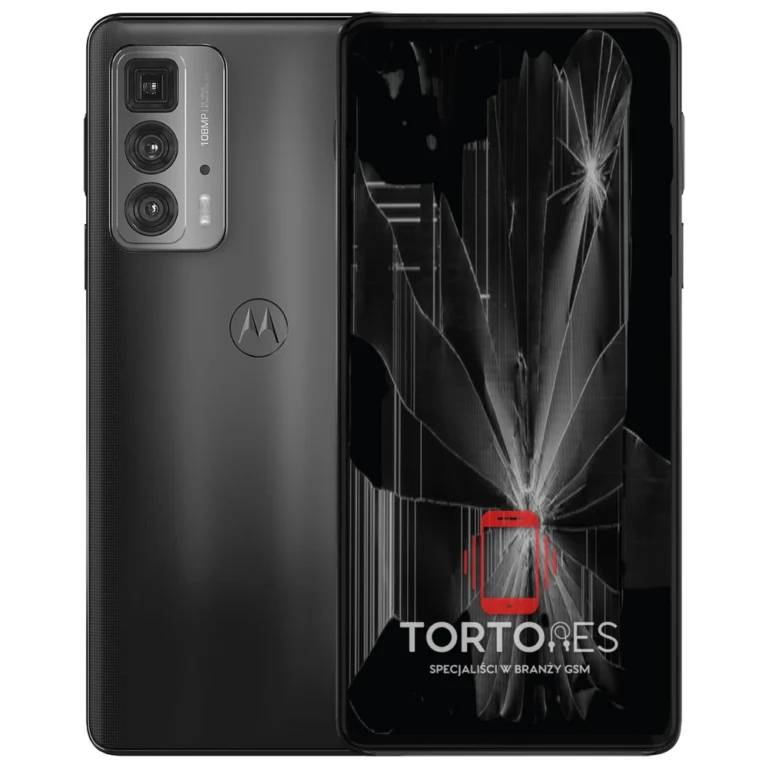 Motorola Edge 20 Pro z ilustracją pękniętego wyświetlacza - wymiana zbitego wyświetlacza