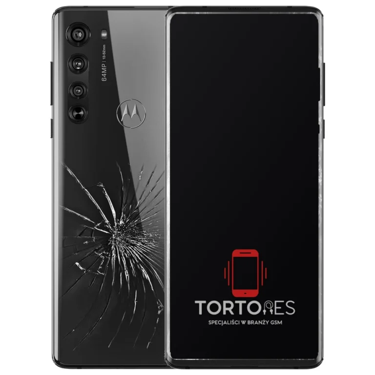 Motorola Edge (2020) z ilustracją pękniętej tylnej klapki - wymiana zbitej klapki