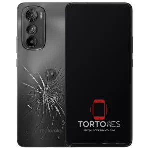 Motorola Edge 30 z ilustracją pękniętej tylnej klapki - wymiana zbitej klapki