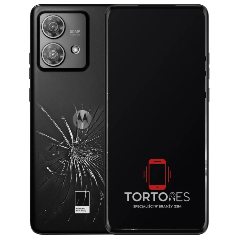 Motorola Edge 40 Neo z ilustracją pękniętej tylnej klapki - wymiana zbitej klapki