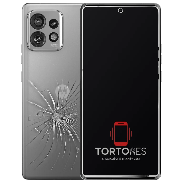 Motorola Edge 40 Pro z ilustracją pękniętej tylnej klapki - wymiana zbitej klapki