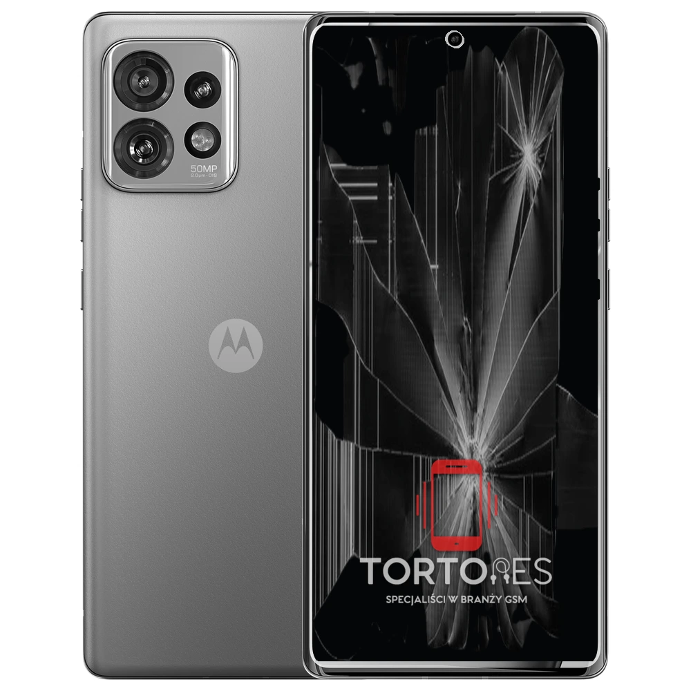 Motorola Edge 40 Pro z ilustracją pękniętego wyświetlacza - wymiana zbitego wyświetlacza