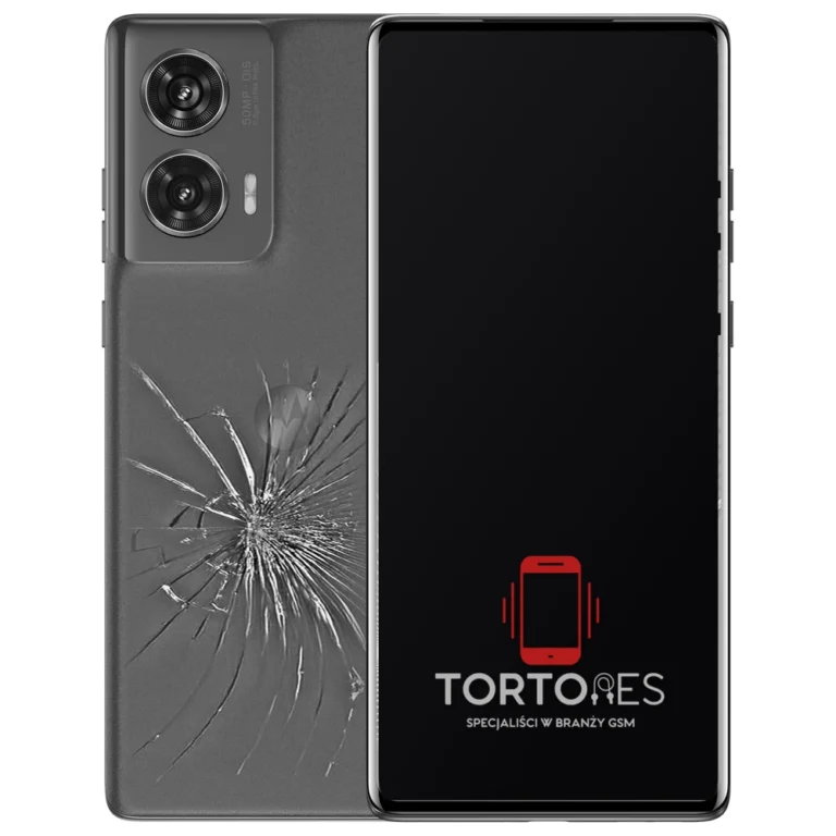 Motorola Edge 50 Fusion z ilustracją pękniętej tylnej klapki - wymiana zbitej klapki