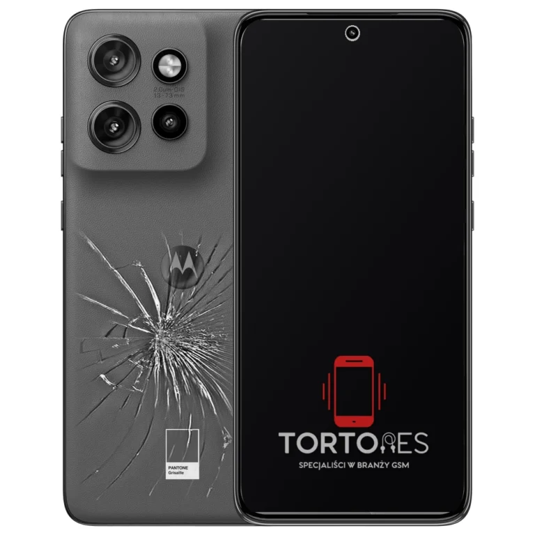 Motorola Edge 50 Neo z ilustracją pękniętej tylnej klapki - wymiana zbitej klapki