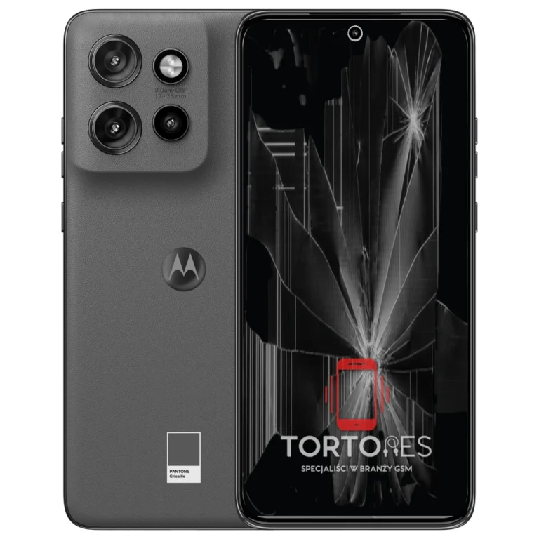 Motorola Edge 50 Neo z ilustracją pękniętego wyświetlacza - wymiana zbitego wyświetlacza