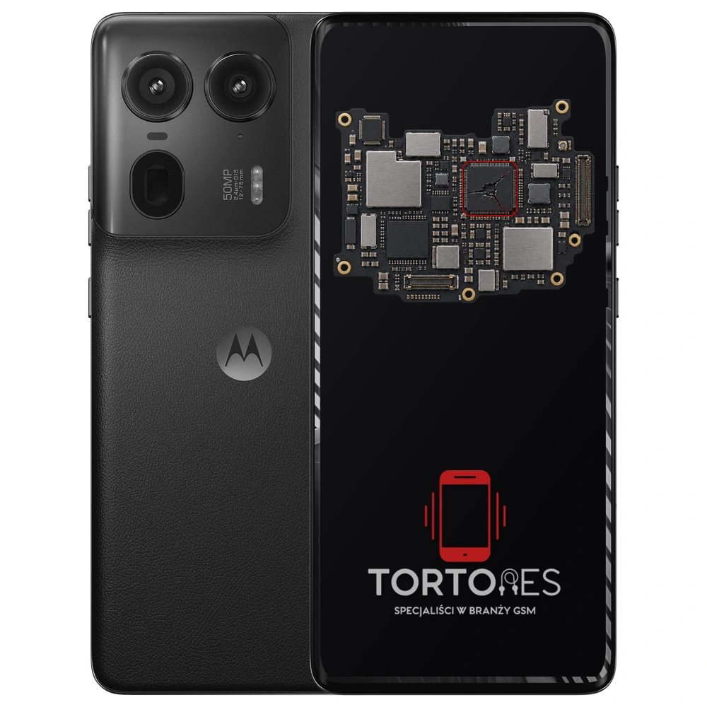 Motorola Edge 50 Ultra z ilustracją płyty głównej - naprawa płyty głównej
