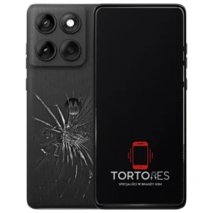 Motorola Edge 60 z ilustracją pękniętej tylnej klapki - wymiana zbitej klapki