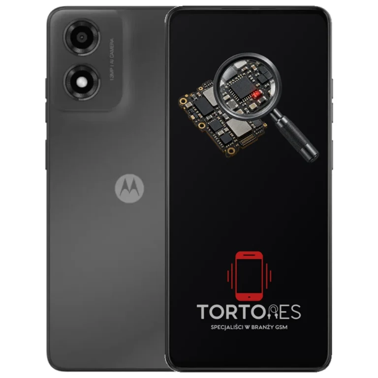 Motorola Moto E14 z symbolem diagnostyki - diagnoza telefonu