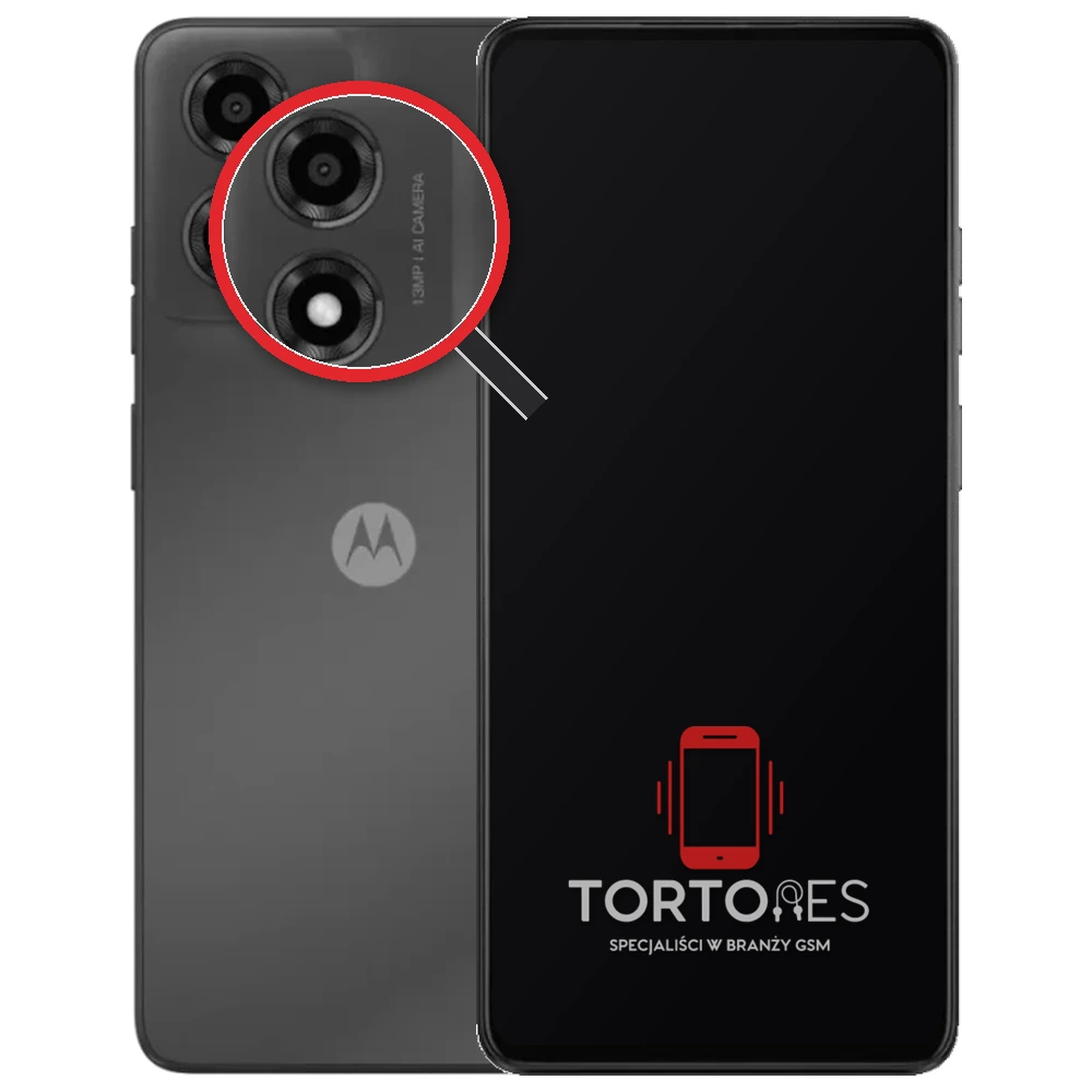 Motorola Moto E14 z lupą na tylnych aparatach - wymiana tylnej kamery