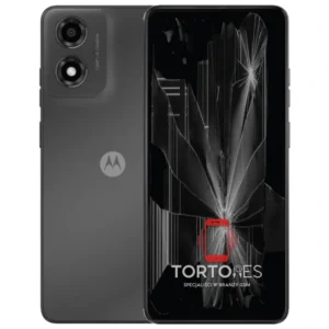 Motorola Moto E14 z ilustracją pękniętego wyświetlacza - wymiana zbitego wyświetlacza