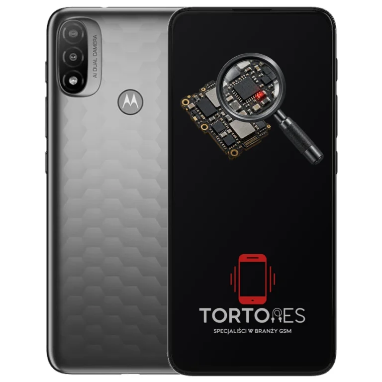 Motorola Moto E20 z symbolem diagnostyki - diagnoza telefonu