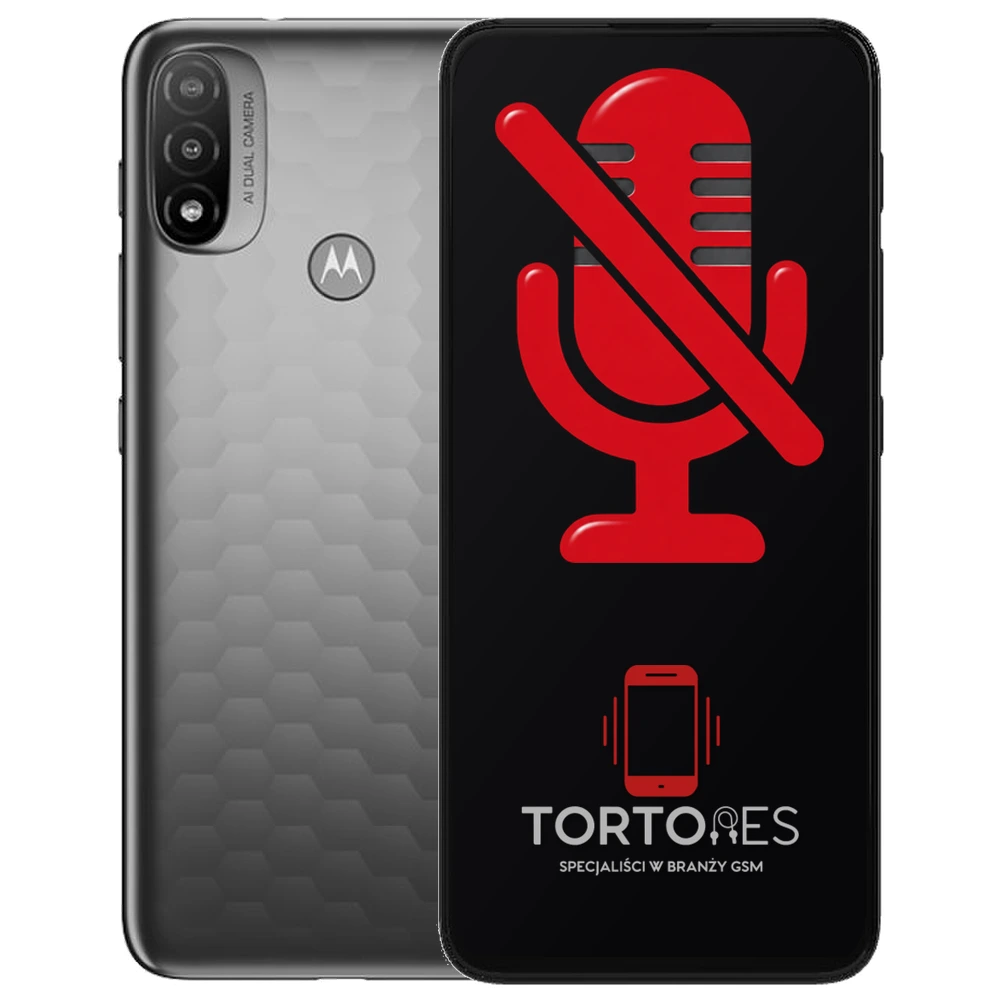 Motorola Moto E20 z symbolem mikrofonu - naprawa mikrofonu