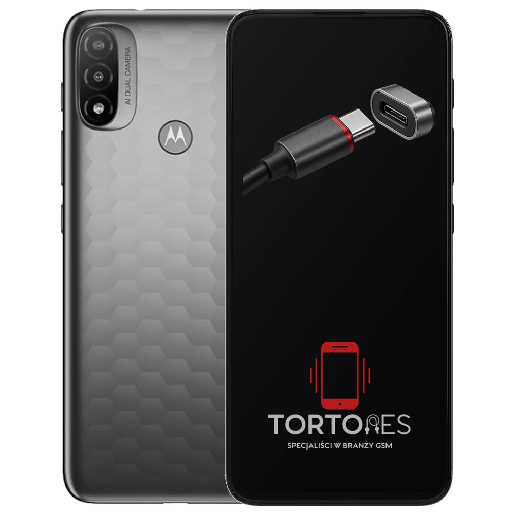 Motorola Moto E20 z ilustracją złącza ładowania - naprawa złącza ładowania