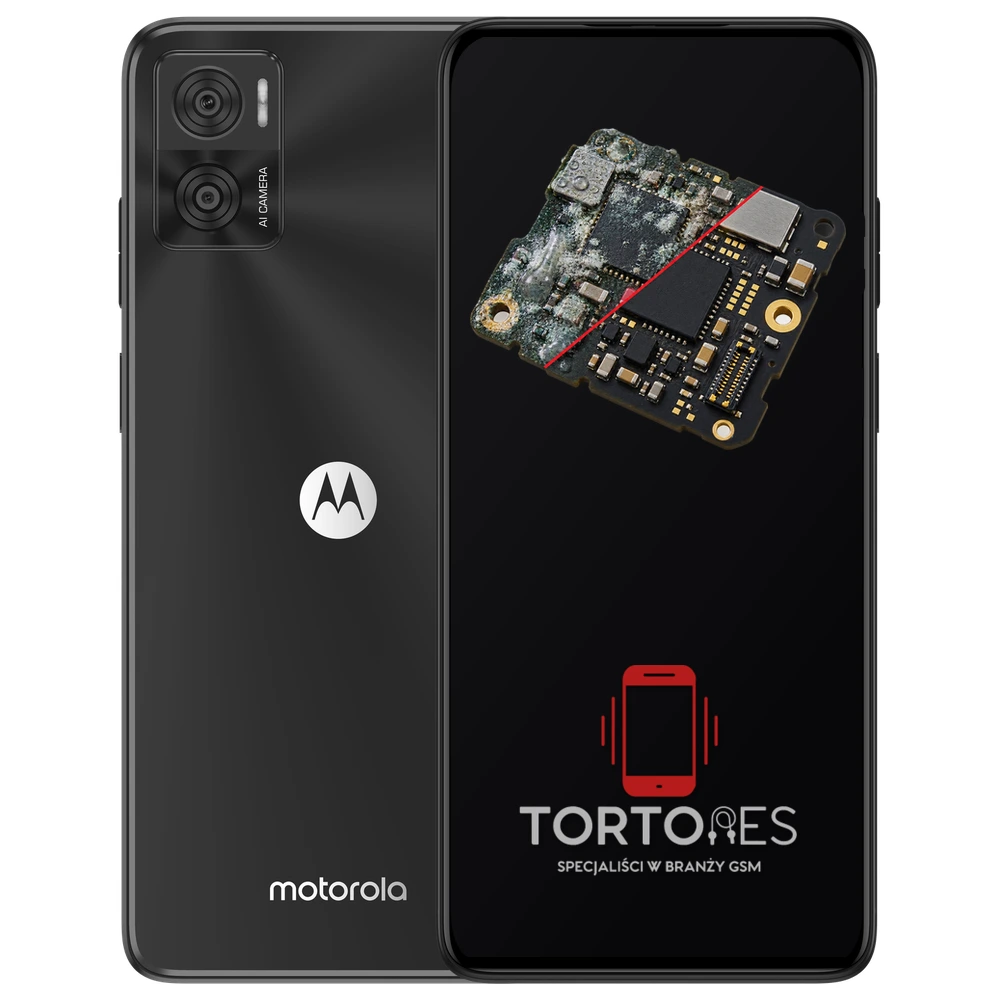 Motorola Moto E22 z ilustracją zalania - czyszczenie po zalaniu