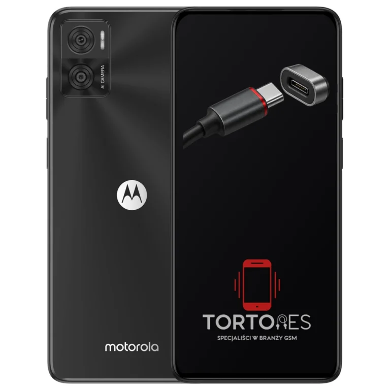 Motorola Moto E22 z ilustracją złącza ładowania - naprawa złącza ładowania