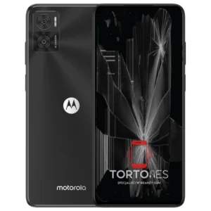 Motorola Moto E22 z ilustracją pękniętego wyświetlacza - wymiana zbitego wyświetlacza
