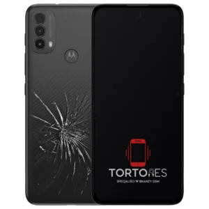 Motorola Moto E40 z ilustracją pękniętej tylnej klapki - wymiana zbitej klapki
