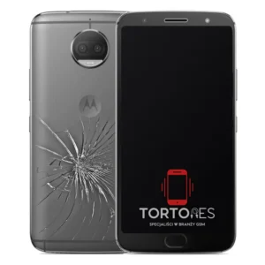 Motorola Moto E5 Plus z ilustracją pękniętej tylnej klapki - wymiana zbitej klapki