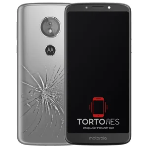 Motorola Moto E5 z ilustracją pękniętej tylnej klapki - wymiana zbitej klapki
