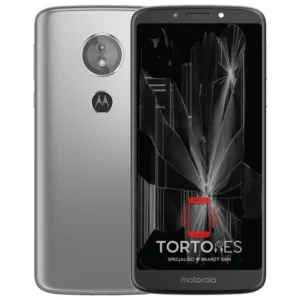 Motorola Moto E5 z ilustracją pękniętego wyświetlacza - wymiana zbitego wyświetlacza