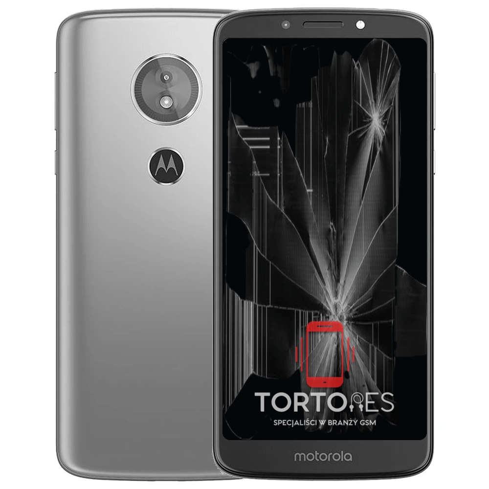 Motorola Moto E5 z ilustracją pękniętego wyświetlacza - wymiana zbitego wyświetlacza