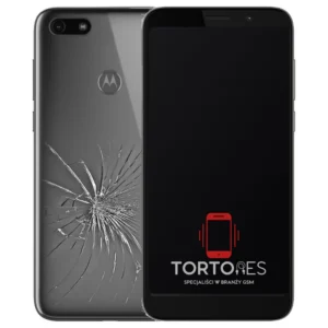Motorola Moto E6 Play z ilustracją pękniętej tylnej klapki - wymiana zbitej klapki