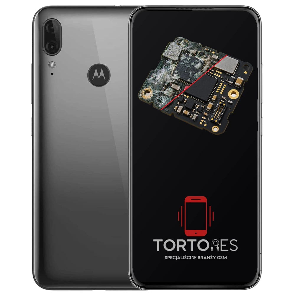 Motorola Moto E6 Plus z ilustracją zalania - czyszczenie po zalaniu