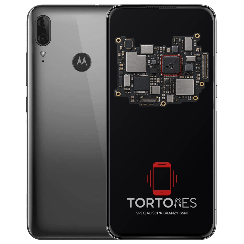 Motorola Moto E6 Plus z ilustracją płyty głównej - naprawa płyty głównej