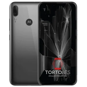 Motorola Moto E6 Plus z ilustracją pękniętego wyświetlacza - wymiana zbitego wyświetlacza