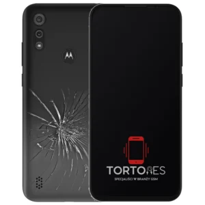 Motorola Moto E6s z ilustracją pękniętej tylnej klapki - wymiana zbitej klapki