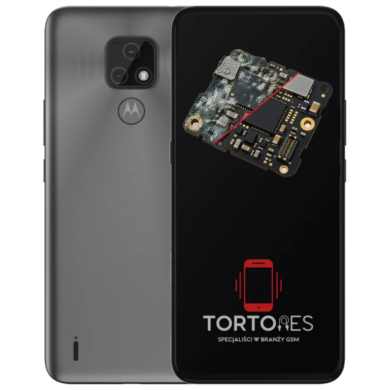 Motorola Moto E7 z ilustracją zalania - czyszczenie po zalaniu
