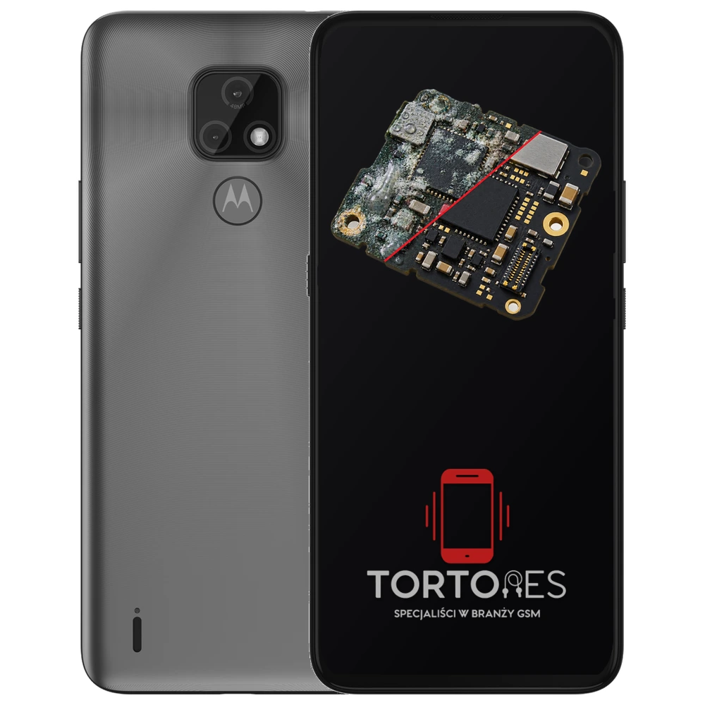 Motorola Moto E7 z ilustracją zalania - czyszczenie po zalaniu