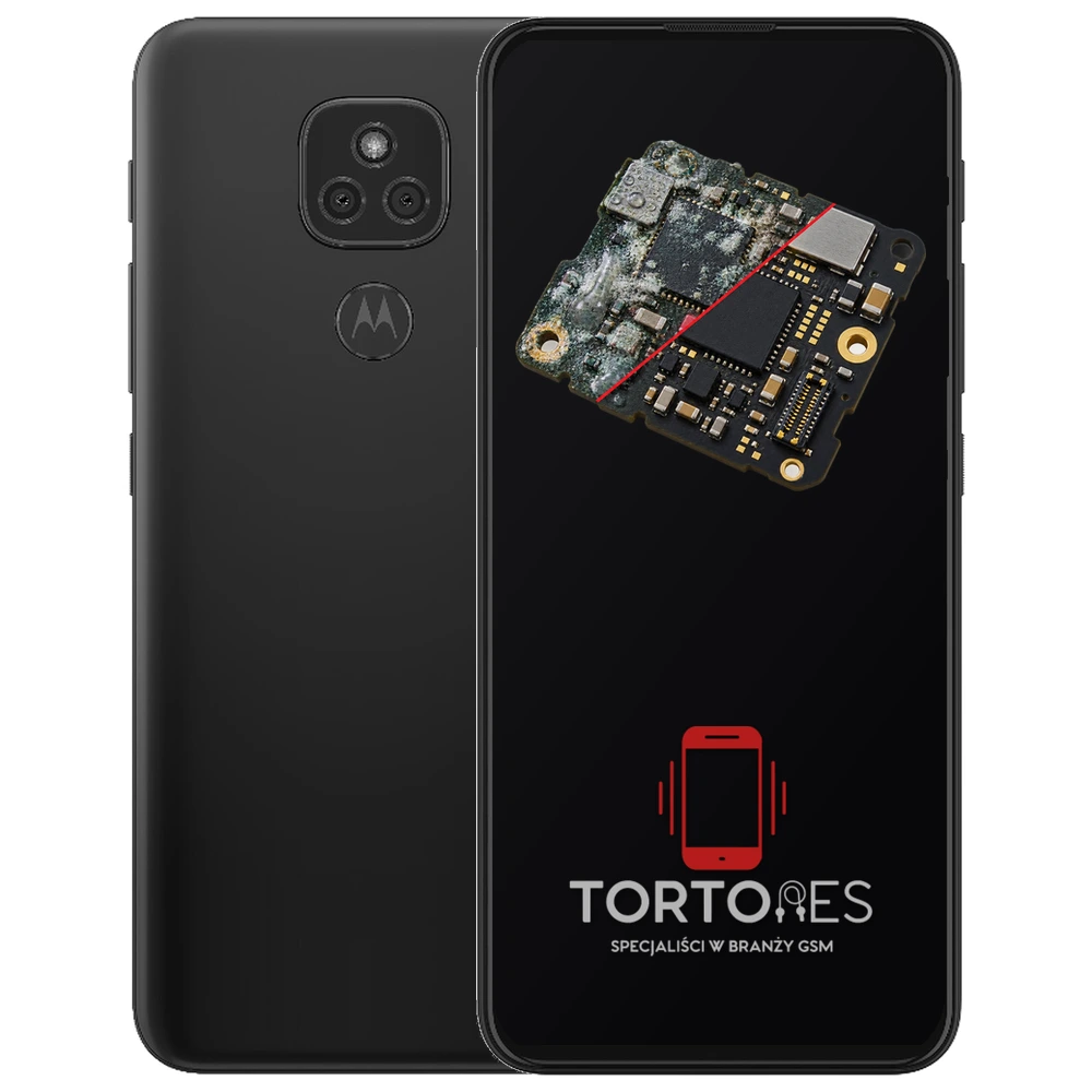 Motorola Moto E7 Plus z ilustracją zalania - czyszczenie po zalaniu