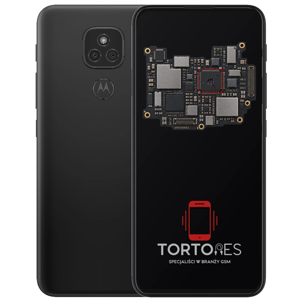 Motorola Moto E7 Plus z ilustracją płyty głównej - naprawa płyty głównej