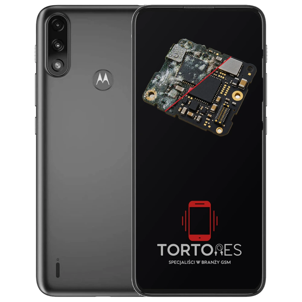 Motorola Moto E7 Power z ilustracją zalania - czyszczenie po zalaniu