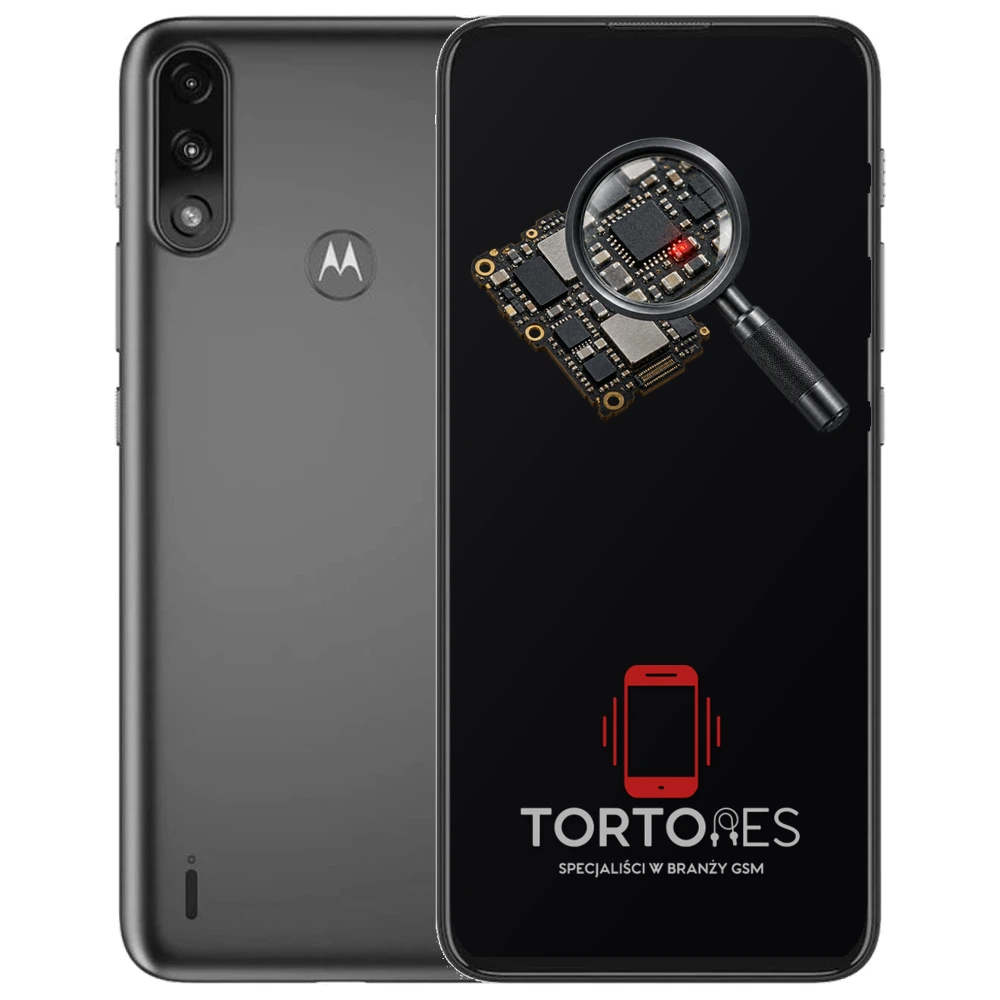 Motorola Moto E7 Power z symbolem diagnostyki - diagnoza telefonu