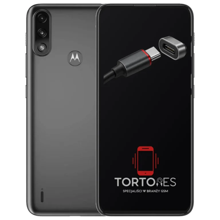 Motorola Moto E7 Power z ilustracją złącza ładowania - naprawa złącza ładowania