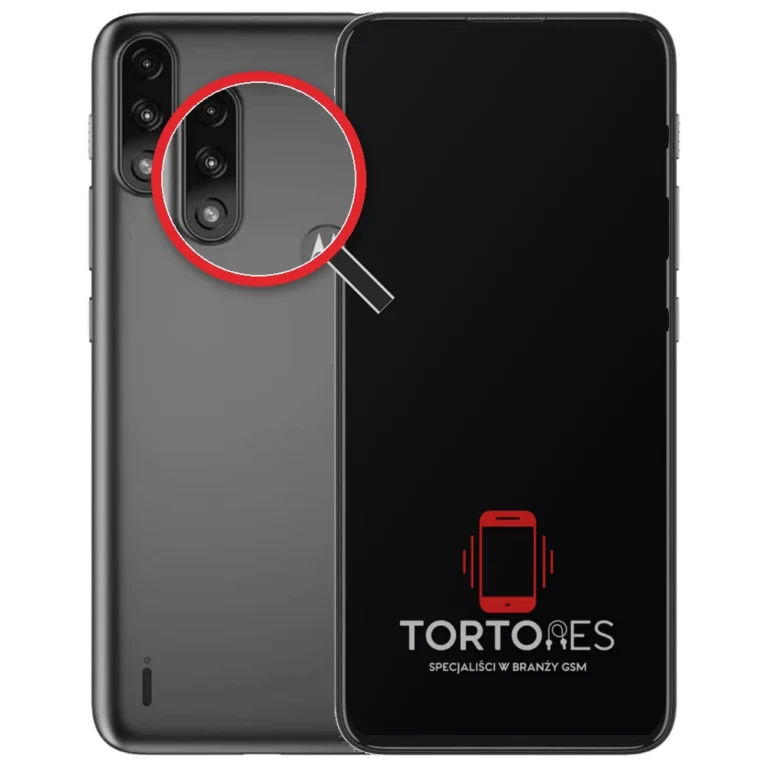 Motorola Moto E7 Power z lupą na tylnych aparatach - wymiana tylnej kamery