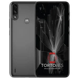 Motorola Moto E7 Power z ilustracją pękniętego wyświetlacza - wymiana zbitego wyświetlacza