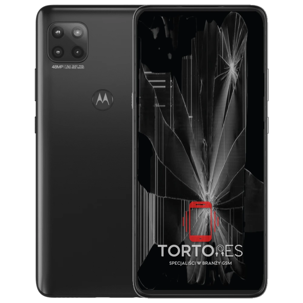 Motorola Moto G 5G (2020) z ilustracją pękniętego wyświetlacza - wymiana zbitego wyświetlacza