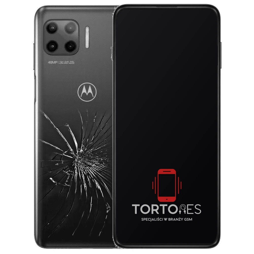Motorola Moto G 5G Plus (2020) z ilustracją pękniętej tylnej klapki - wymiana zbitej klapki