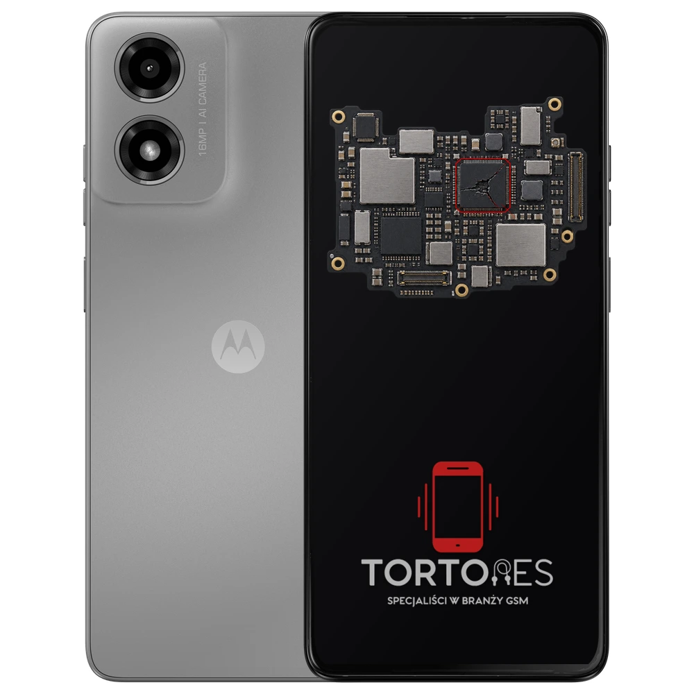 Motorola Moto G04 z ilustracją płyty głównej - naprawa płyty głównej