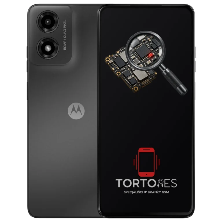 Motorola Moto G04s z symbolem diagnostyki - diagnoza telefonu