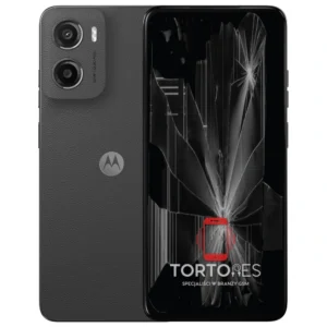 Motorola Moto G05 z ilustracją pękniętego wyświetlacza - wymiana zbitego wyświetlacza