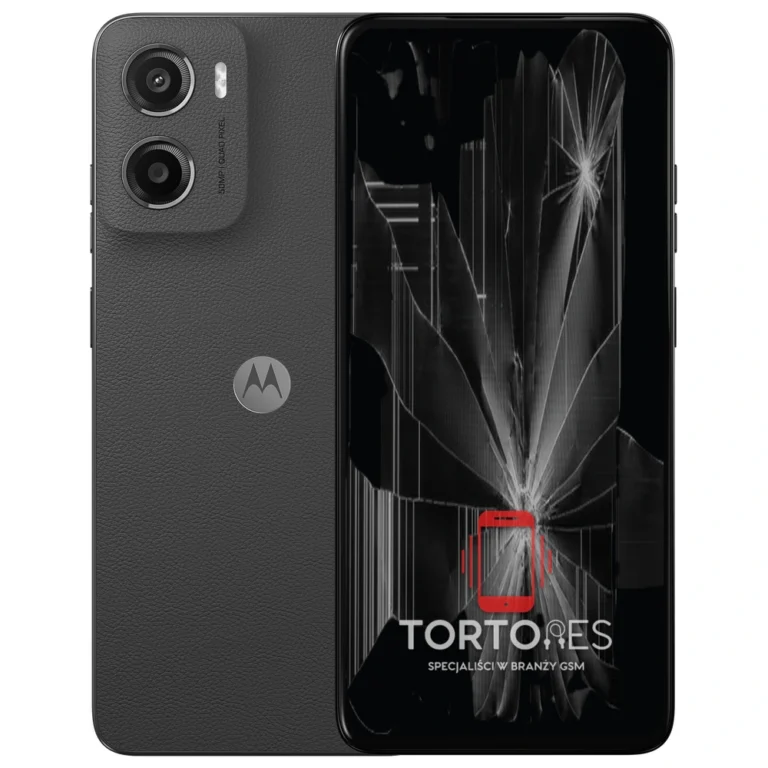 Motorola Moto G05 z ilustracją pękniętego wyświetlacza - wymiana zbitego wyświetlacza