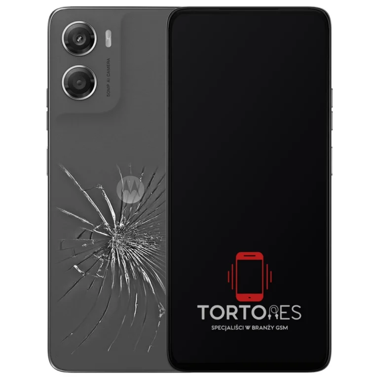 Motorola Moto G06 Power z ilustracją pękniętej tylnej klapki - wymiana zbitej klapki