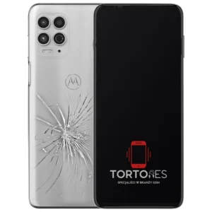 Motorola Moto G100 z ilustracją pękniętej tylnej klapki - wymiana zbitej klapki