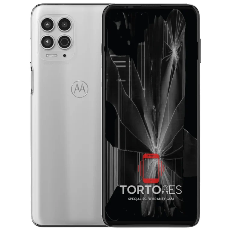 Motorola Moto G100 z ilustracją pękniętego wyświetlacza - wymiana zbitego wyświetlacza