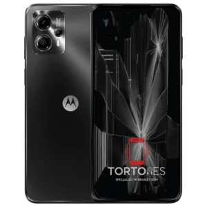 Motorola Moto G13 z ilustracją pękniętego wyświetlacza - wymiana zbitego wyświetlacza
