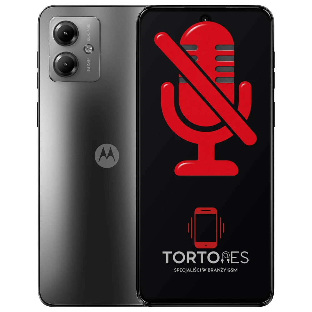 Motorola Moto G14 z symbolem mikrofonu - naprawa mikrofonu